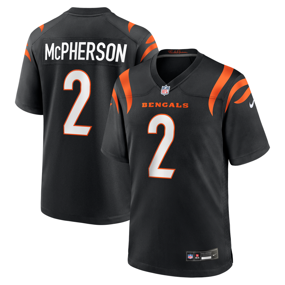 Evan McPherson Cincinnati Bengals Black Game Jersey
