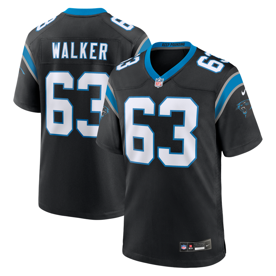 Rasheed Walker Carolina Panthers Black Team Game Jersey