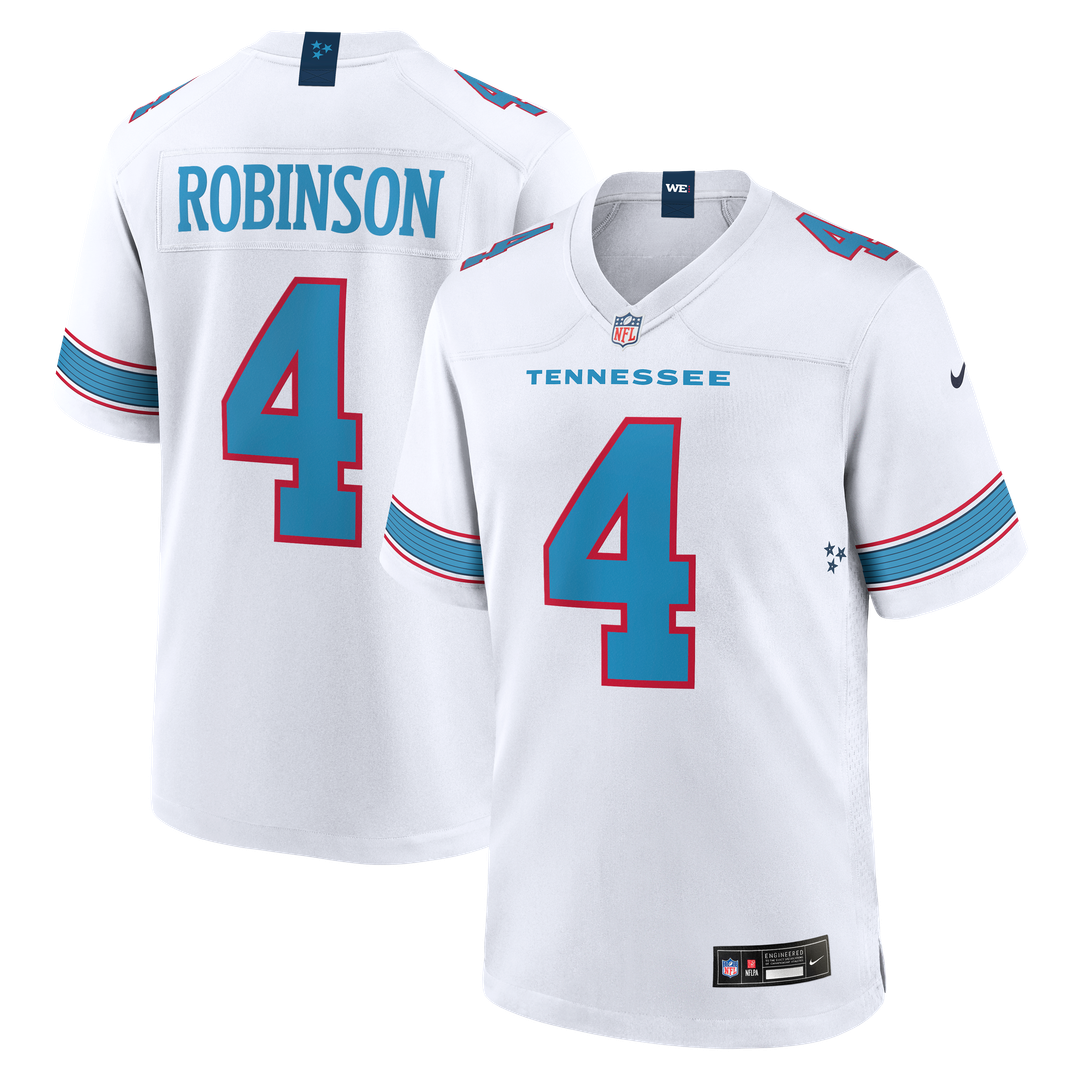Wan'Dale Robinson Tennessee Titans White Game Jersey