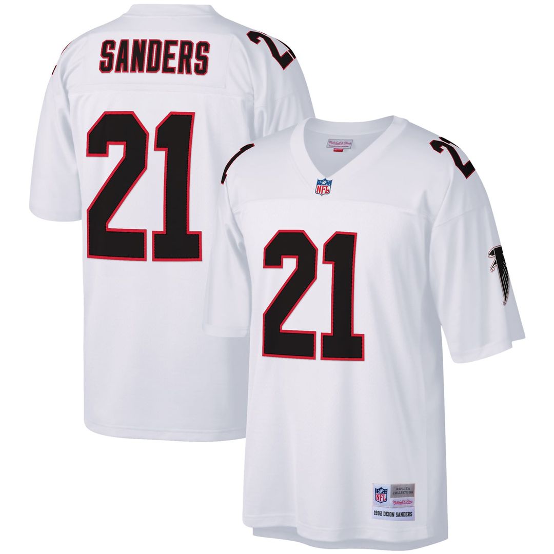 Deion Sanders Atlanta Falcons White Legacy Replica Jersey