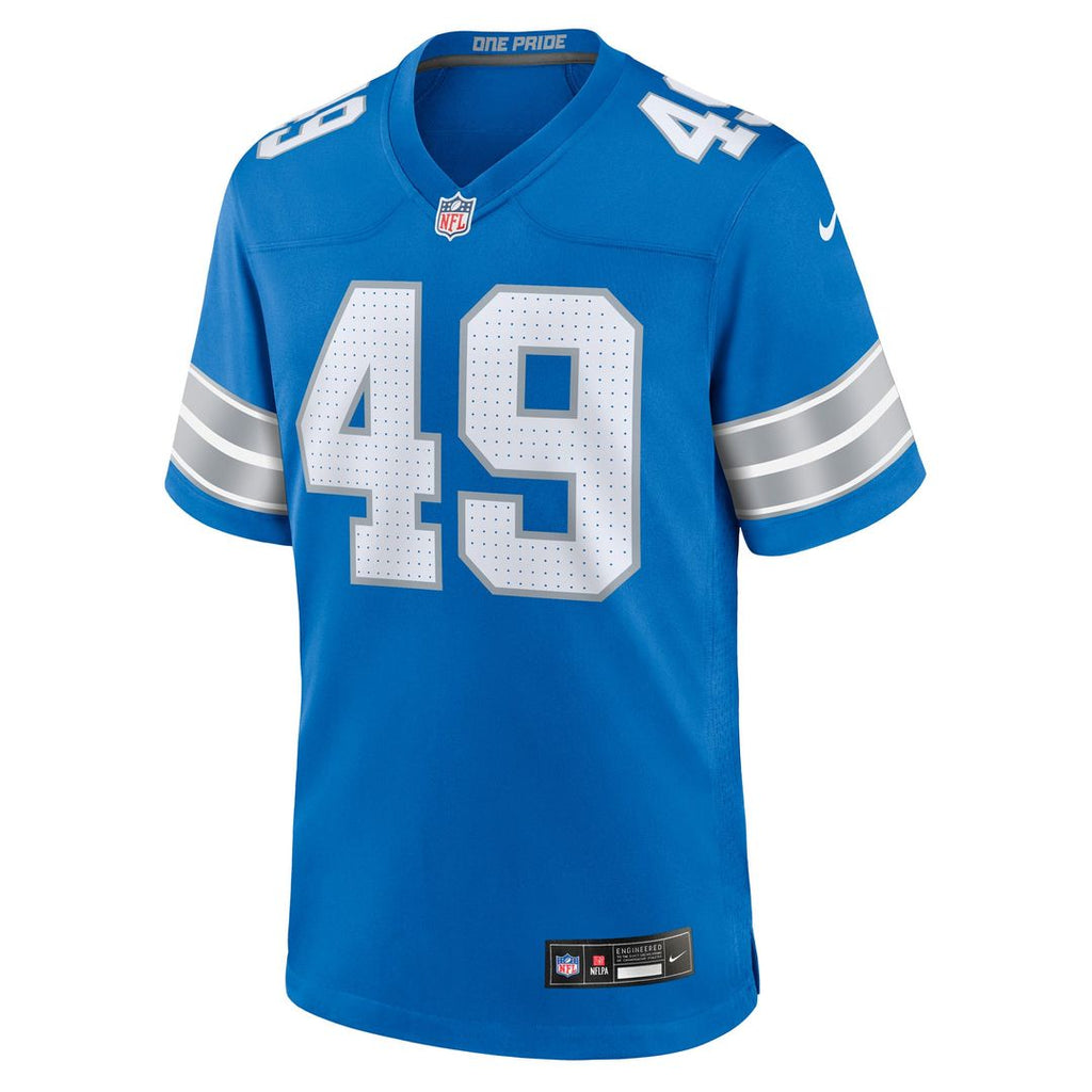 Hogan Hatten Detroit Lions Blue Game Jersey