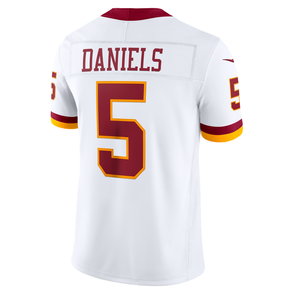 Jayden Daniels Washington Commanders White Vapor F.U.S.E. Stitched Limited Jersey