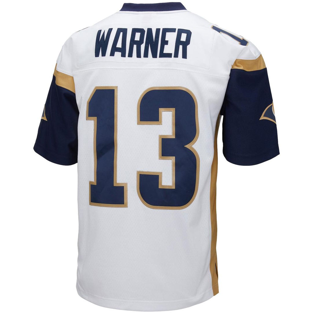 Kurt Warner Los Angeles Rams White Big & Tall 2001 Retired Player Replica Jersey