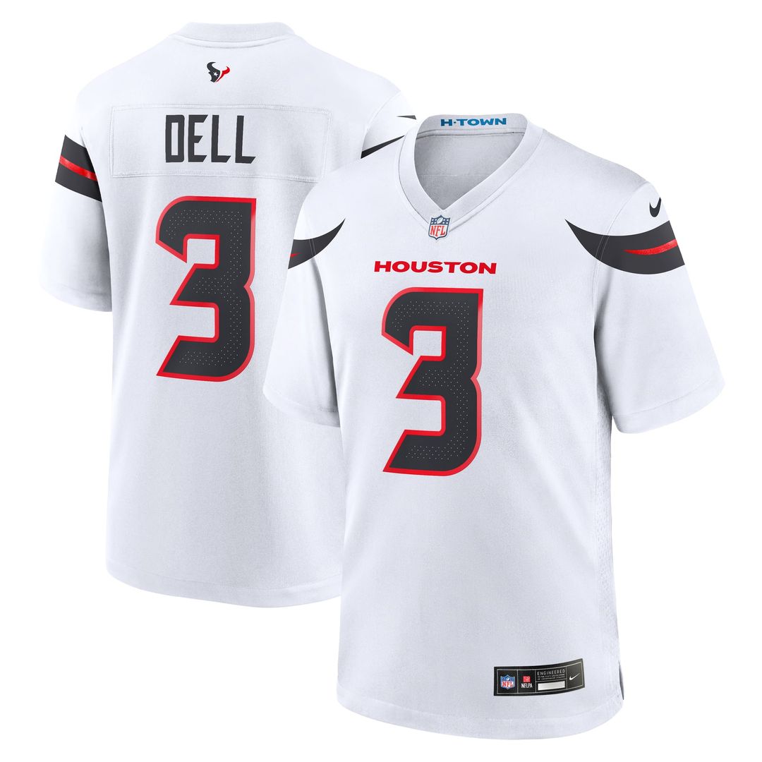 Tank Dell Houston Texans White Game Jersey