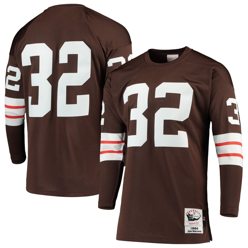 Jim Brown Cleveland Browns 1964 Brown Authentic Throwback Retired Player Jersey