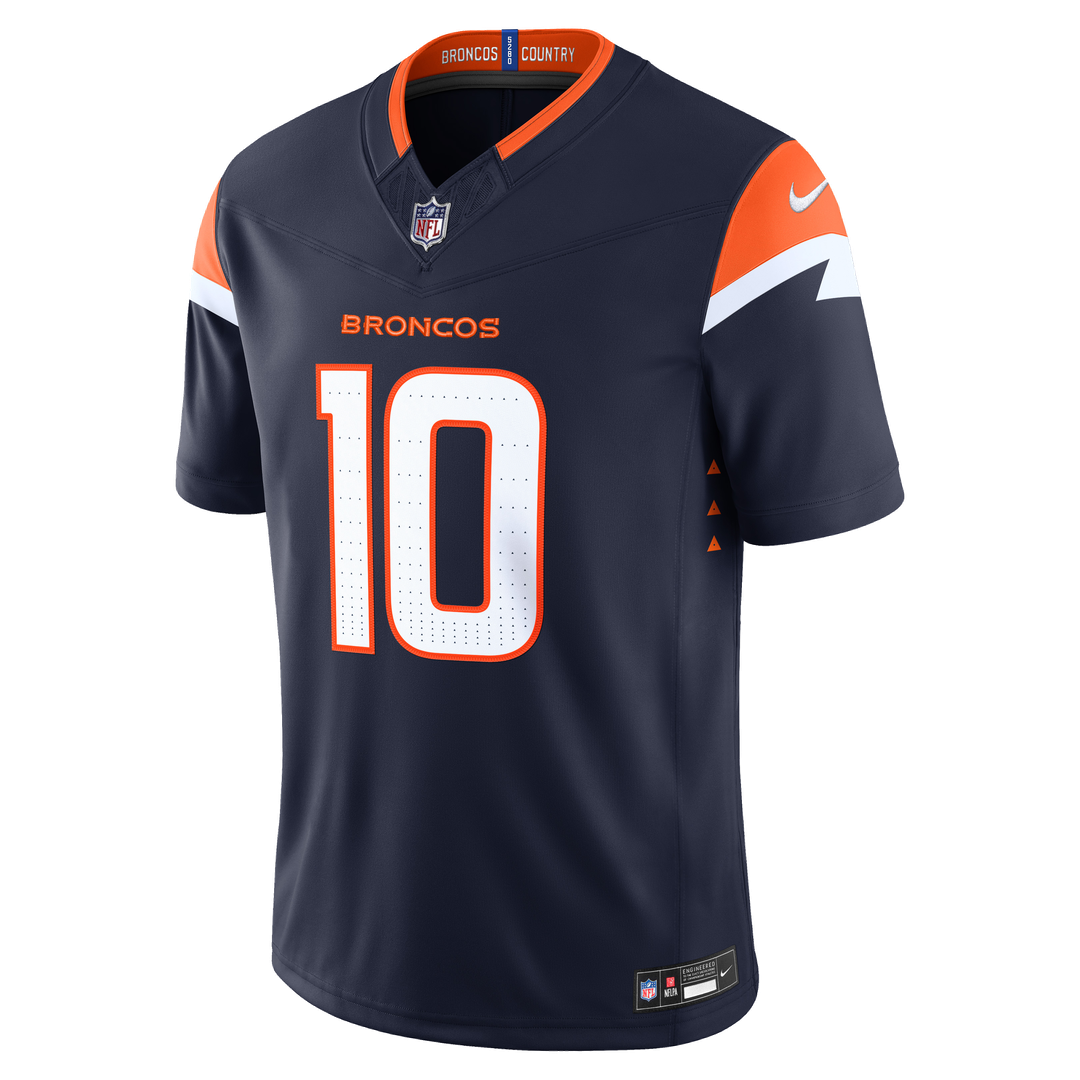 Bo Nix Denver Broncos White Vapor F.U.S.E. Stitched Limited Jersey