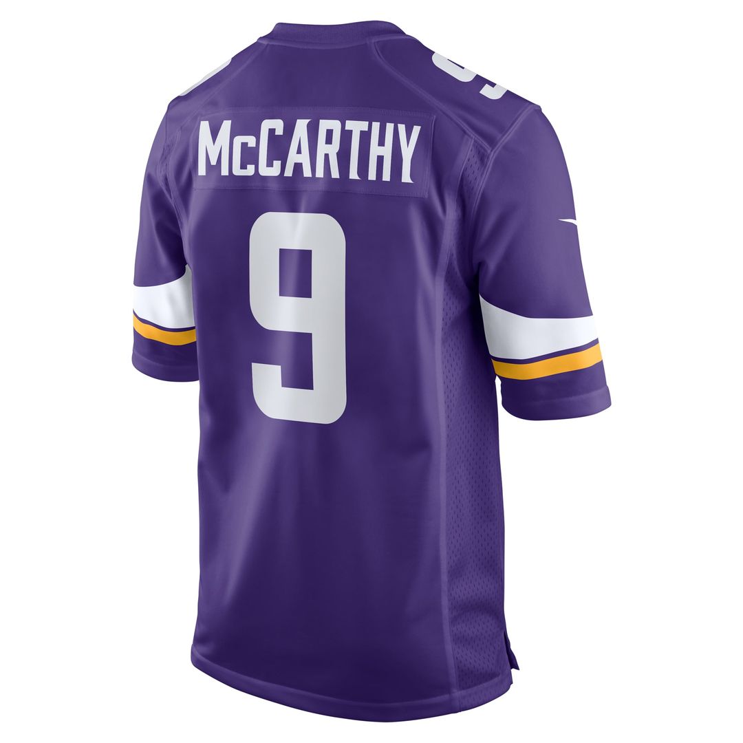 J.J. McCarthy Minnesota Vikings Purple Player Game Jersey