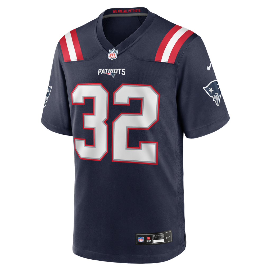 New England Patriots TreVeyon Henderson Navy 2025 NFL Draft Game Jersey