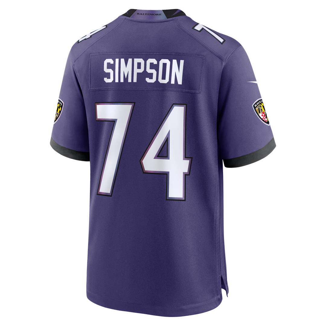 John Simpson Baltimore Ravens Purple Team Game Jersey