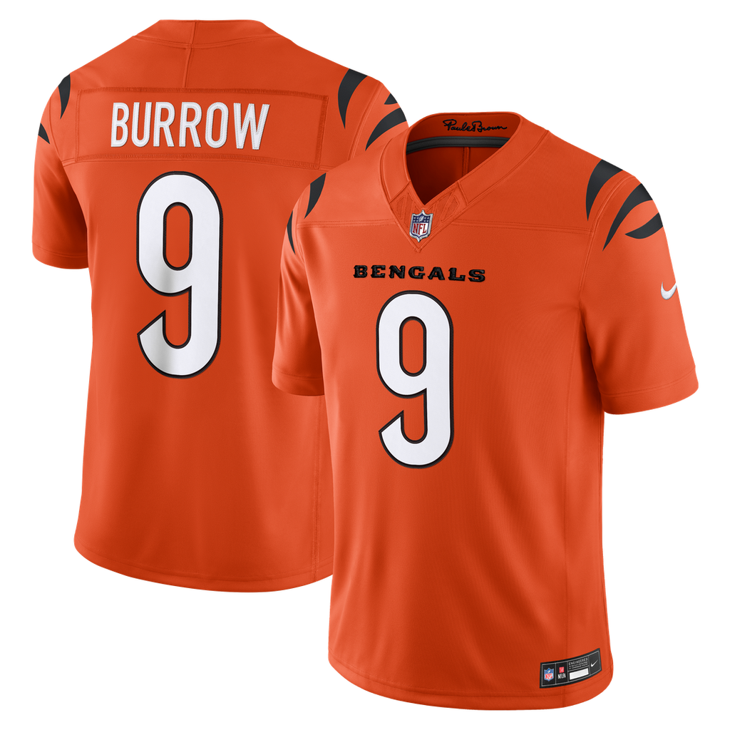 Joe Burrow Cincinnati Bengals Orange Alternate Vapor F.U.S.E. Stitched Limited Jersey