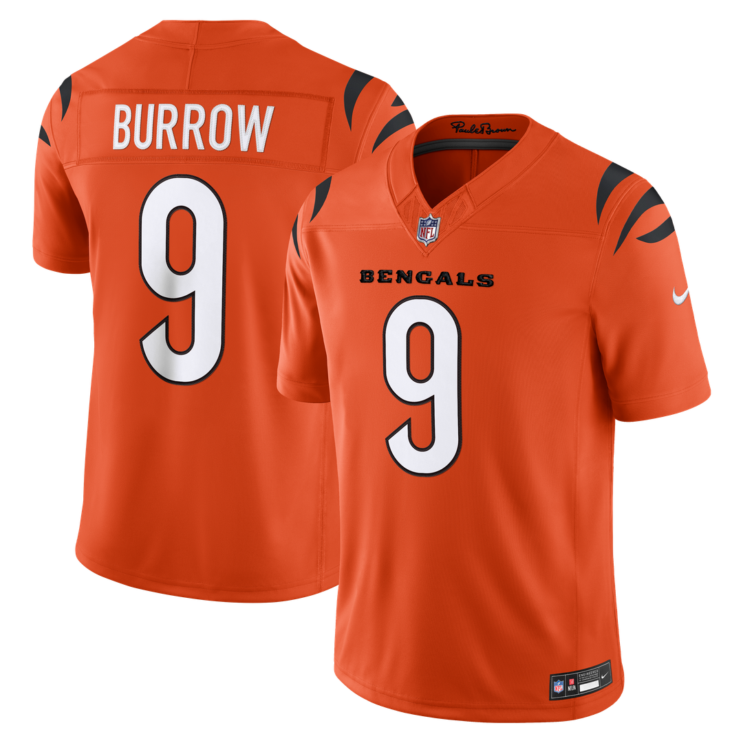 Joe Burrow Cincinnati Bengals Orange Alternate Vapor F.U.S.E. Stitched Limited Jersey