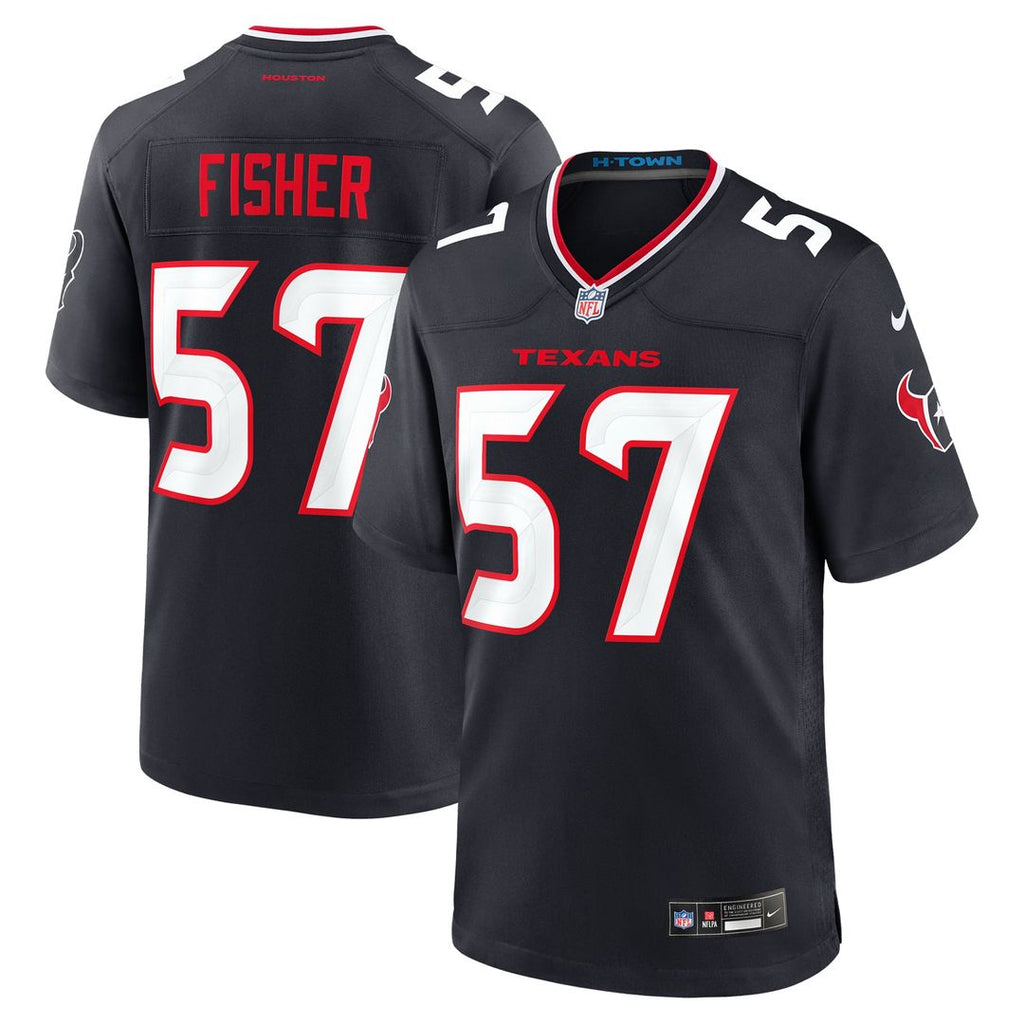 Blake Fisher Houston Texans Navy Team Game Jersey