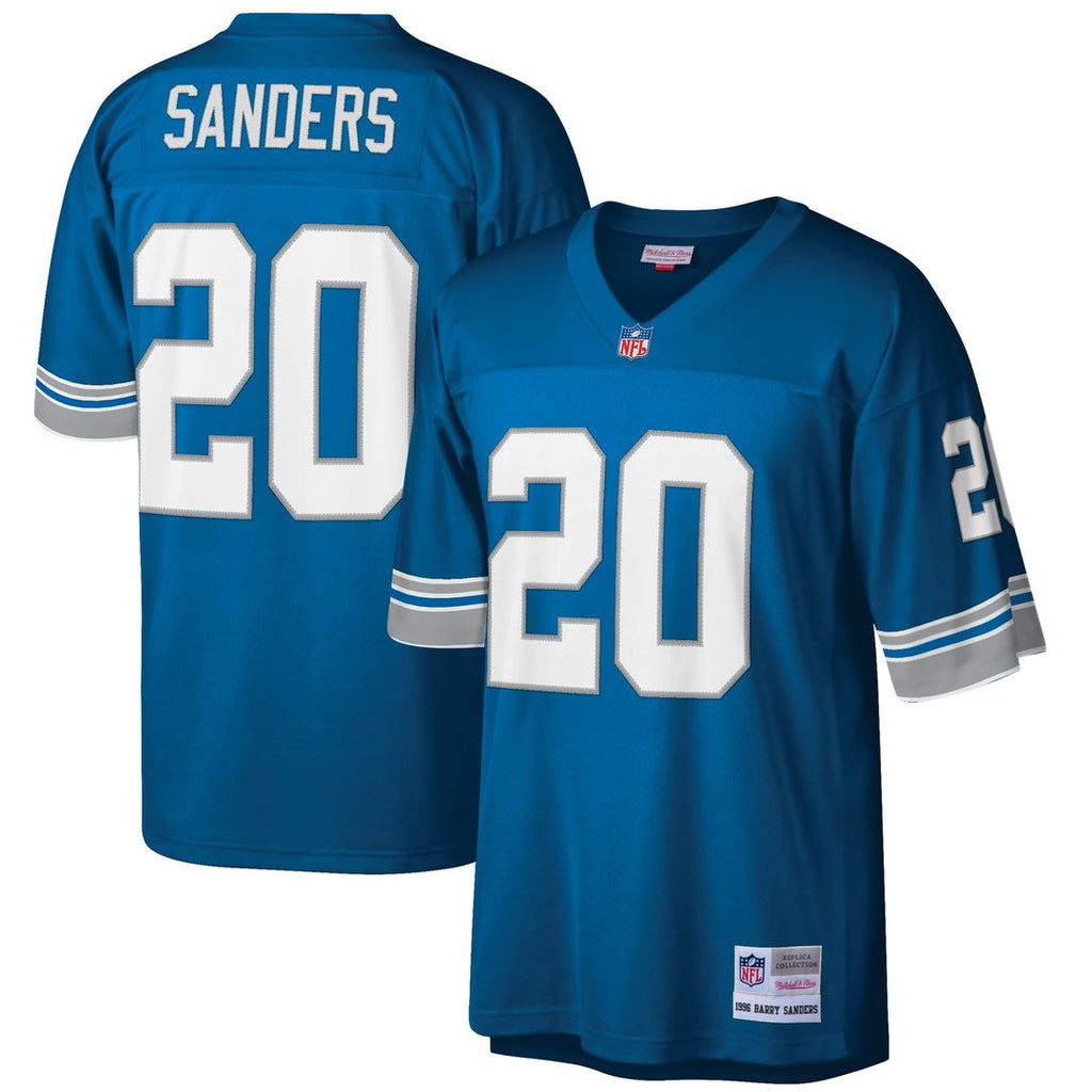 Barry Sanders Detroit Lions Blue Big & Tall 1996 Retired Player Replica Jersey