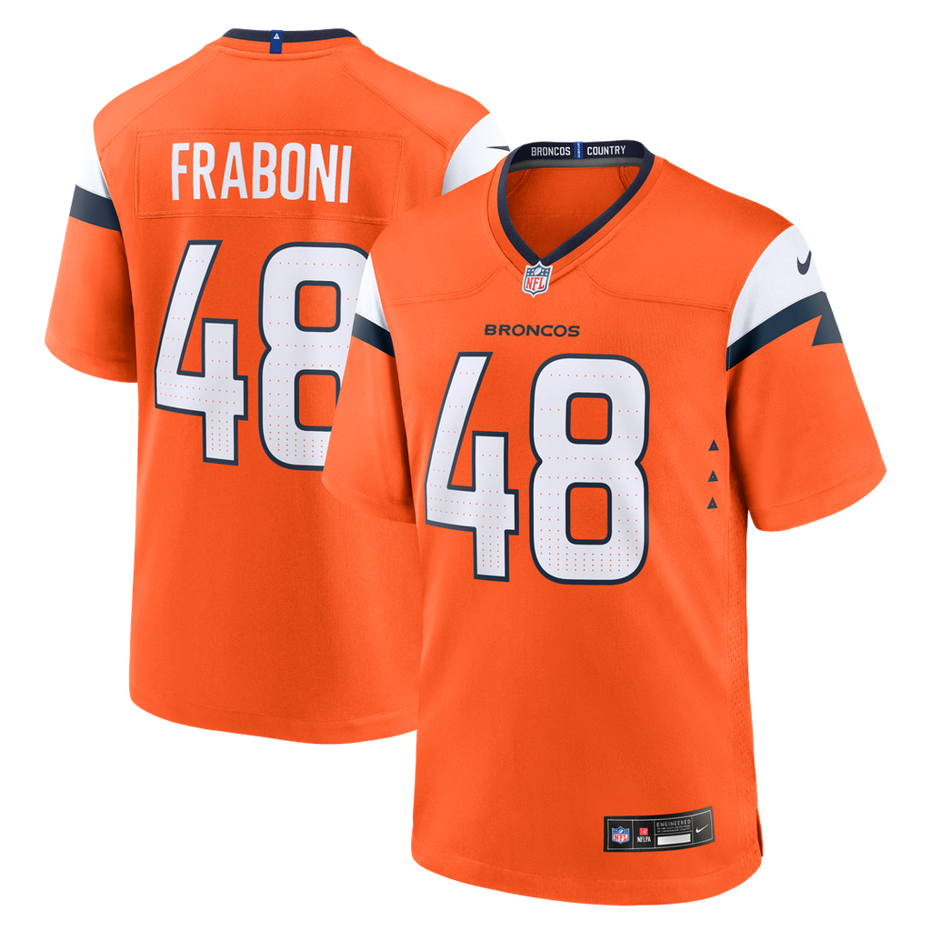 Mitchell Fraboni Denver Broncos Orange Team Game Jersey