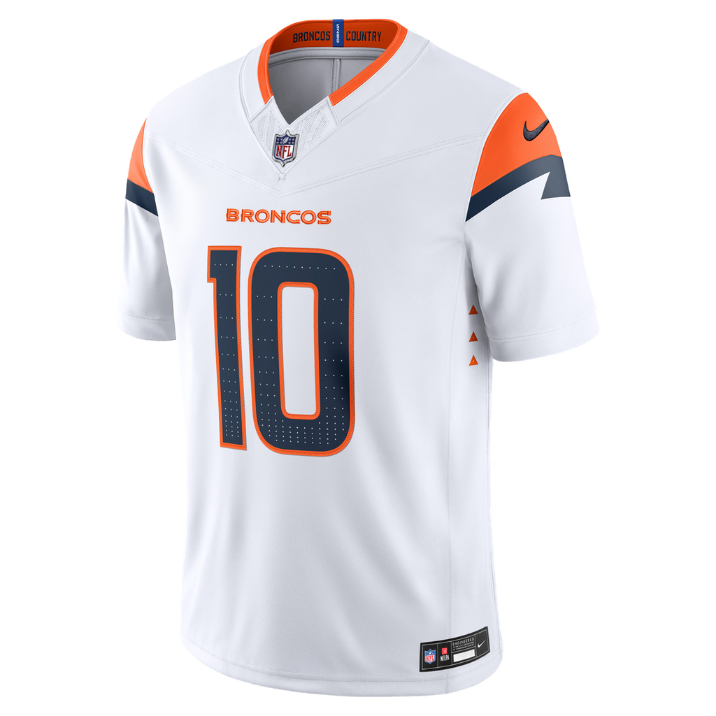 Bo Nix Denver Broncos White Vapor F.U.S.E. Stitched Limited Jersey