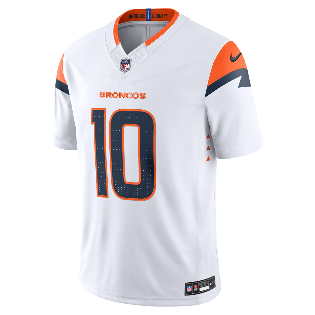 Bo Nix Denver Broncos White Vapor F.U.S.E. Stitched Limited Jersey