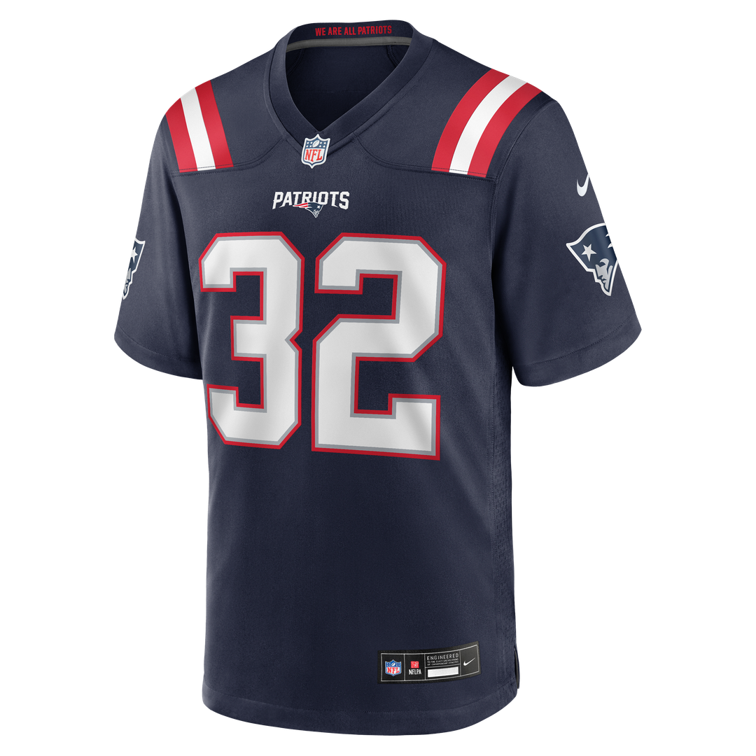 New England Patriots TreVeyon Henderson Navy 2025 NFL Draft Game Jersey