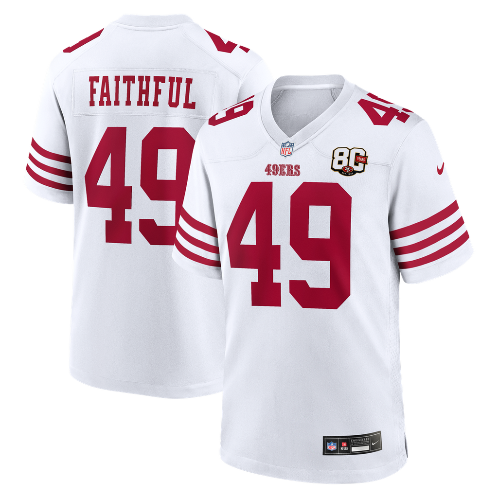 The Faithful San Francisco 49ers White 80th Anniversary Game Jersey