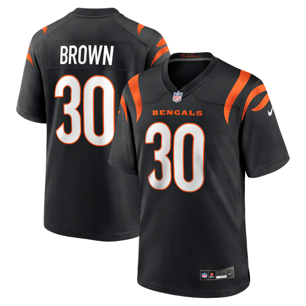 Chase Brown Cincinnati Bengals Black Team Game Jersey