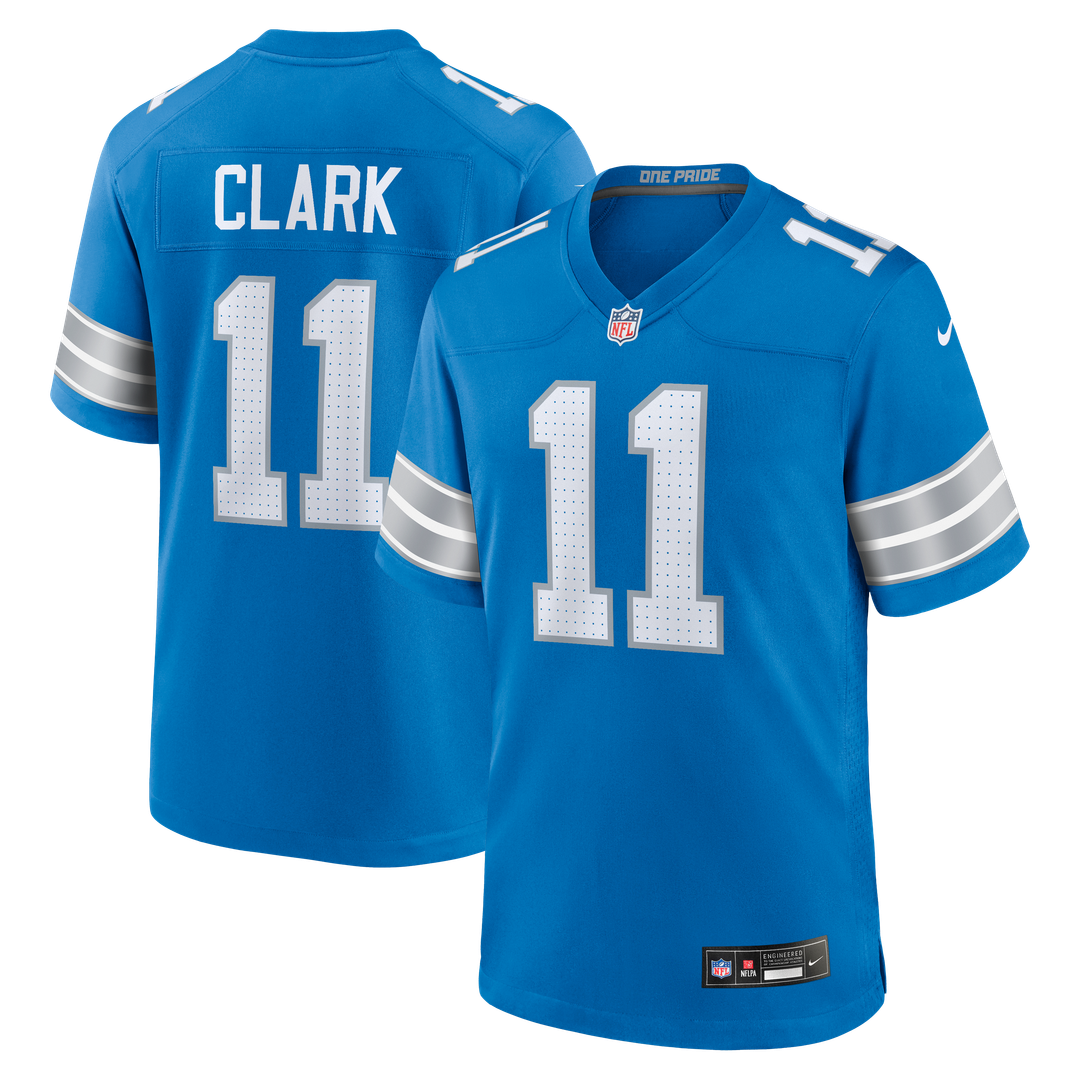 Damone Clark Detroit Lions Blue Team Game Jersey