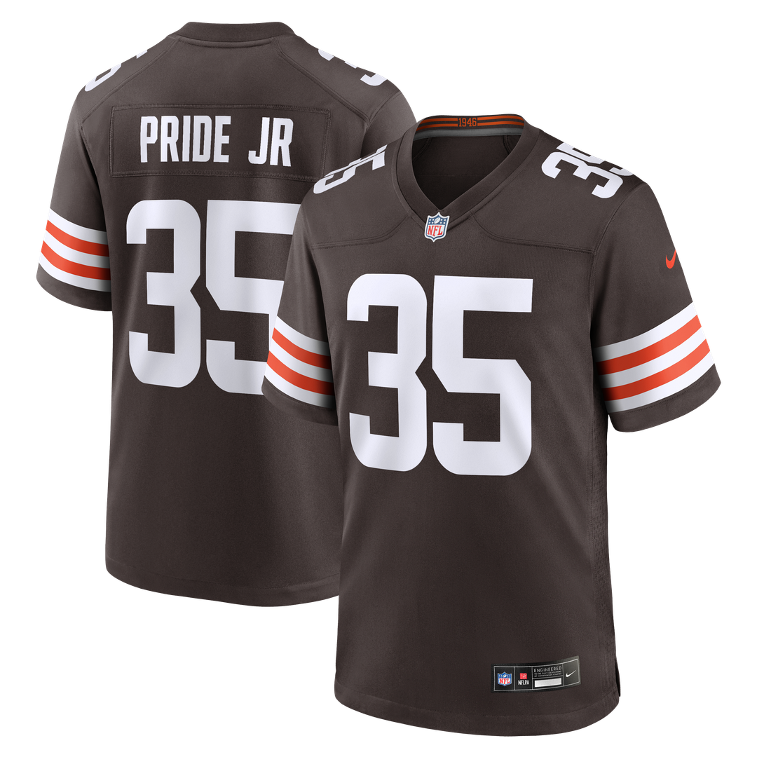 Toriano Pride Jr. Cleveland Browns Brown Team Game Jersey