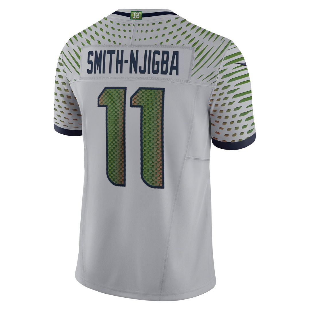 Jaxon Smith-Njigba Seattle Seahawks Gray Rivalries Collection Stitched Limited Jersey