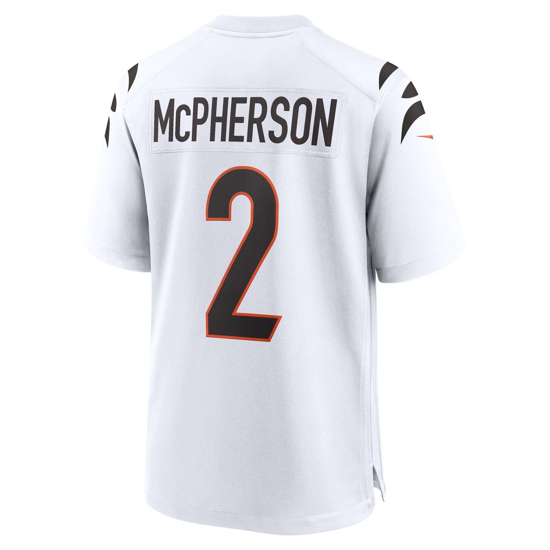 Evan McPherson Cincinnati Bengals White Game Player Jersey