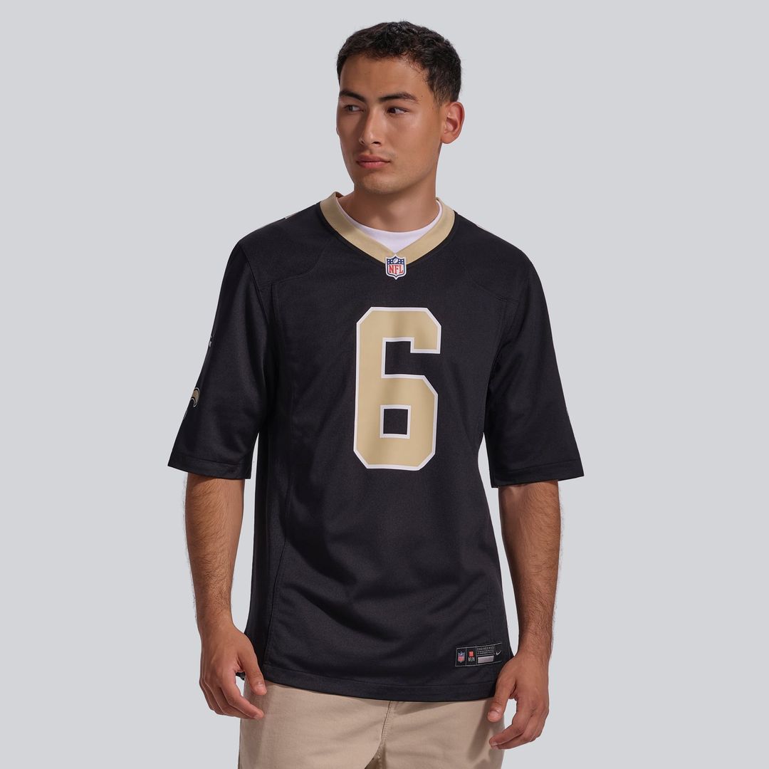 Tyler Shough New Orleans Saints Black Game Jersey