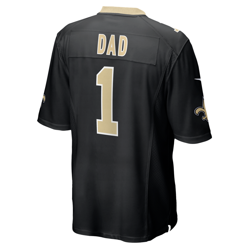 New Orleans Saints Number 1 Dad Black Game Jersey