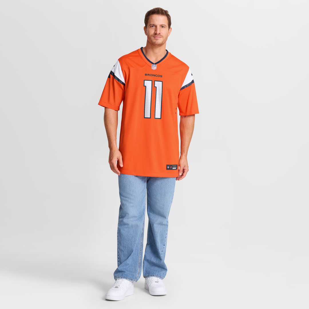 Troy Franklin Denver Broncos Orange Team Game Jersey