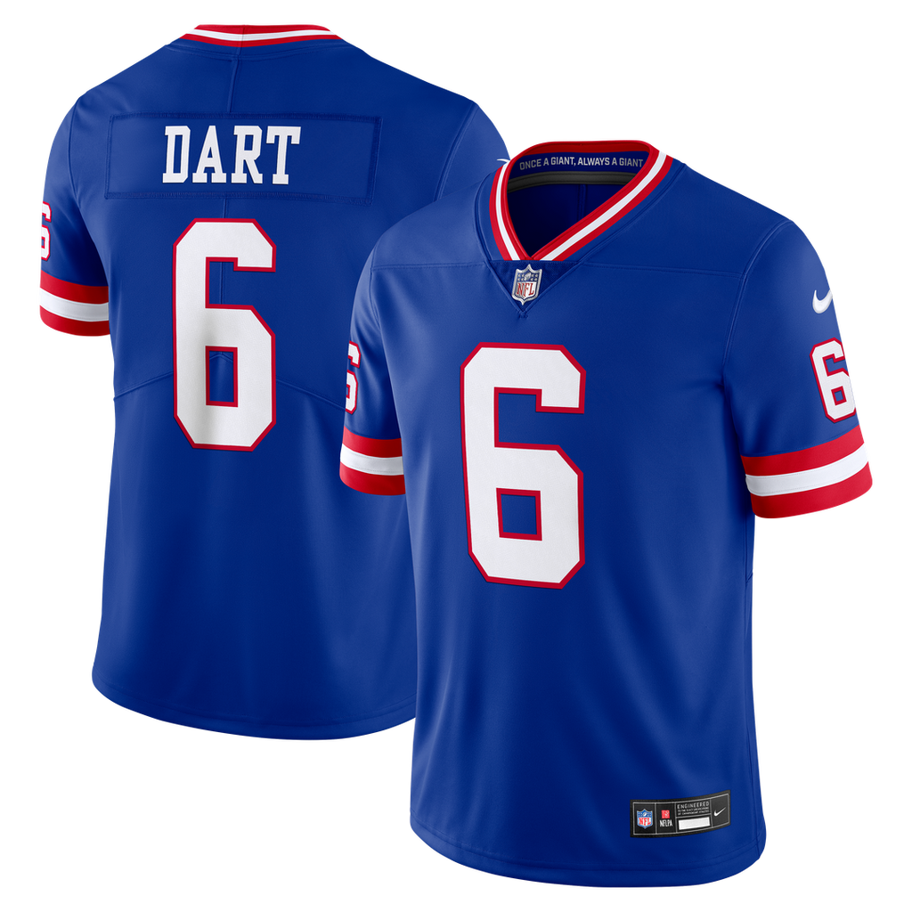 Jaxson Dart New York Giants Royal Legacy Vapor Untouchable Stitched Limited Jersey
