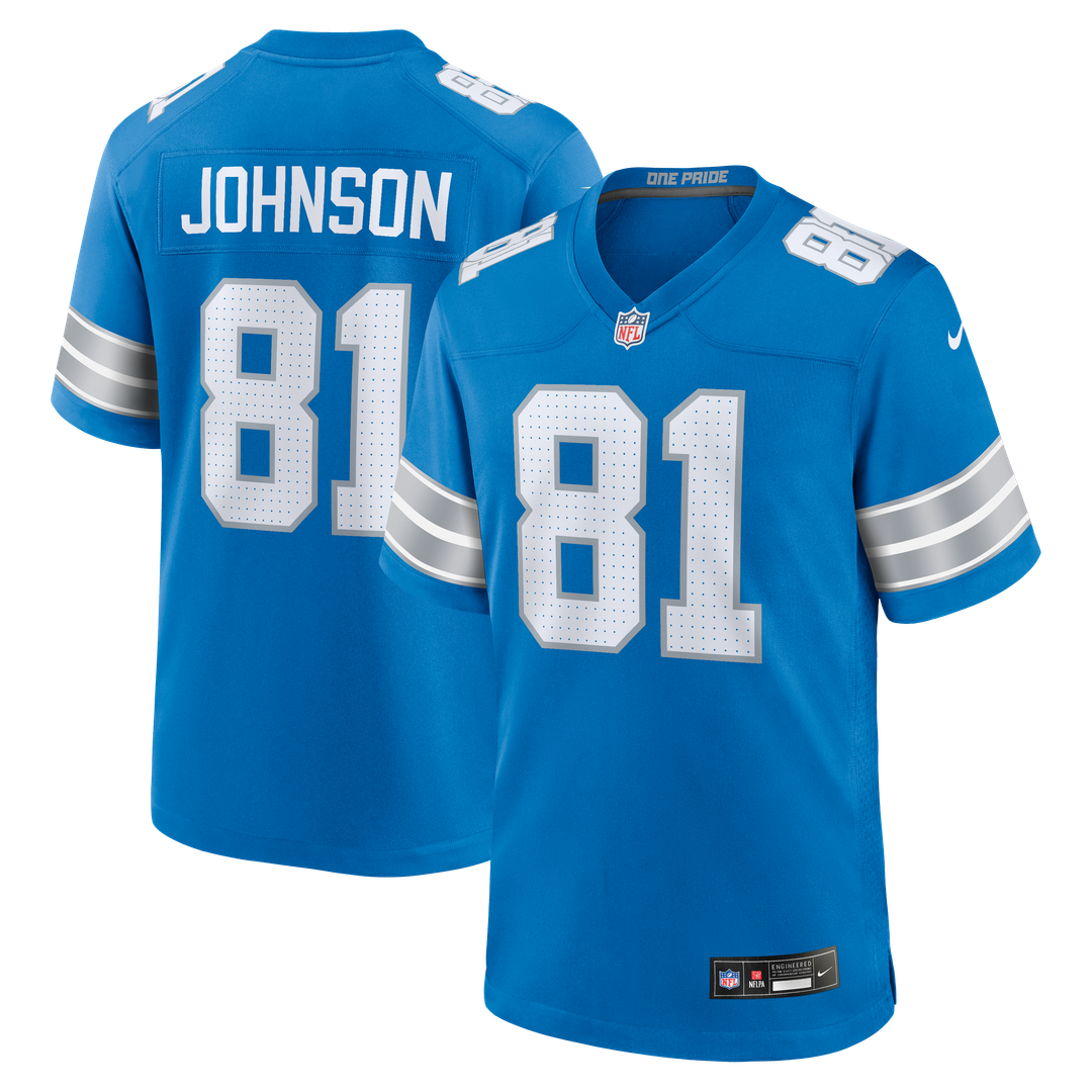 Calvin Johnson Detroit Lions Blue Team Retired Game Jersey