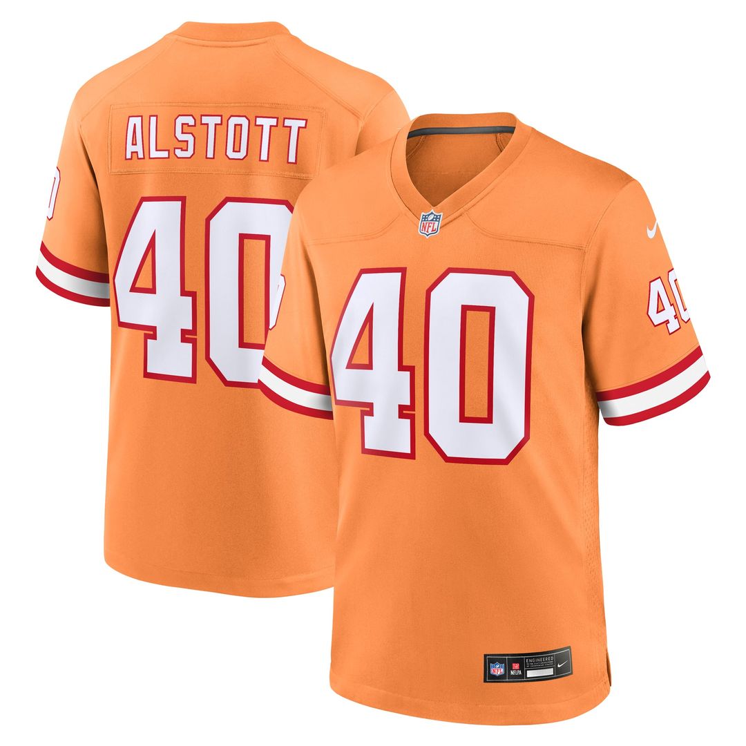 Mike Alstott Tampa Bay Buccaneers Orange Throwback Game Jersey