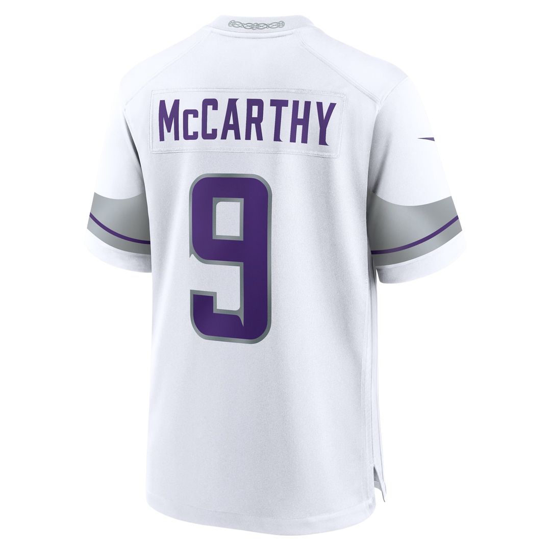 J.J. McCarthy Minnesota Vikings White Alternate Game Player Jersey