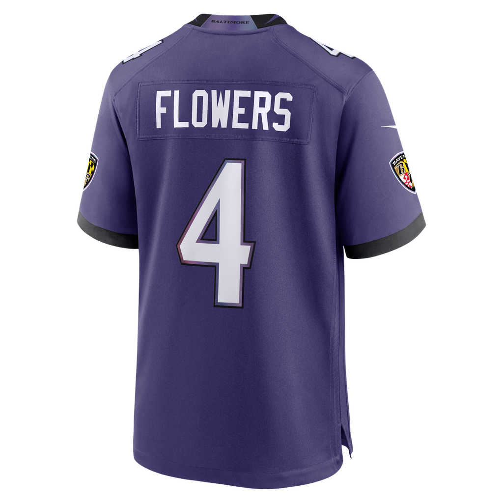 Zay Flowers Baltimore Ravens Purple Team Game Jersey