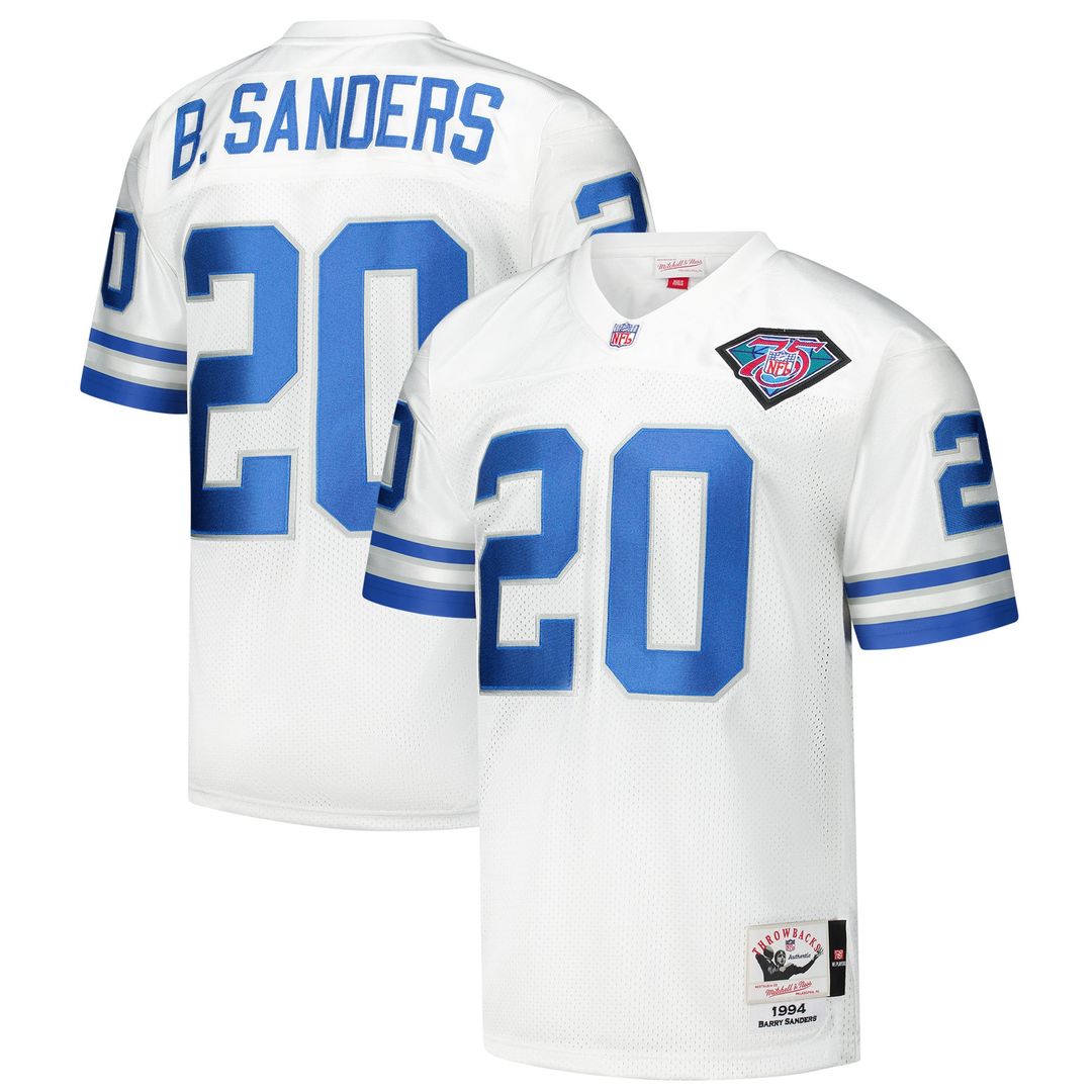 Barry Sanders Detroit Lions 1994 White Authentic Throwback Retired Player Jersey