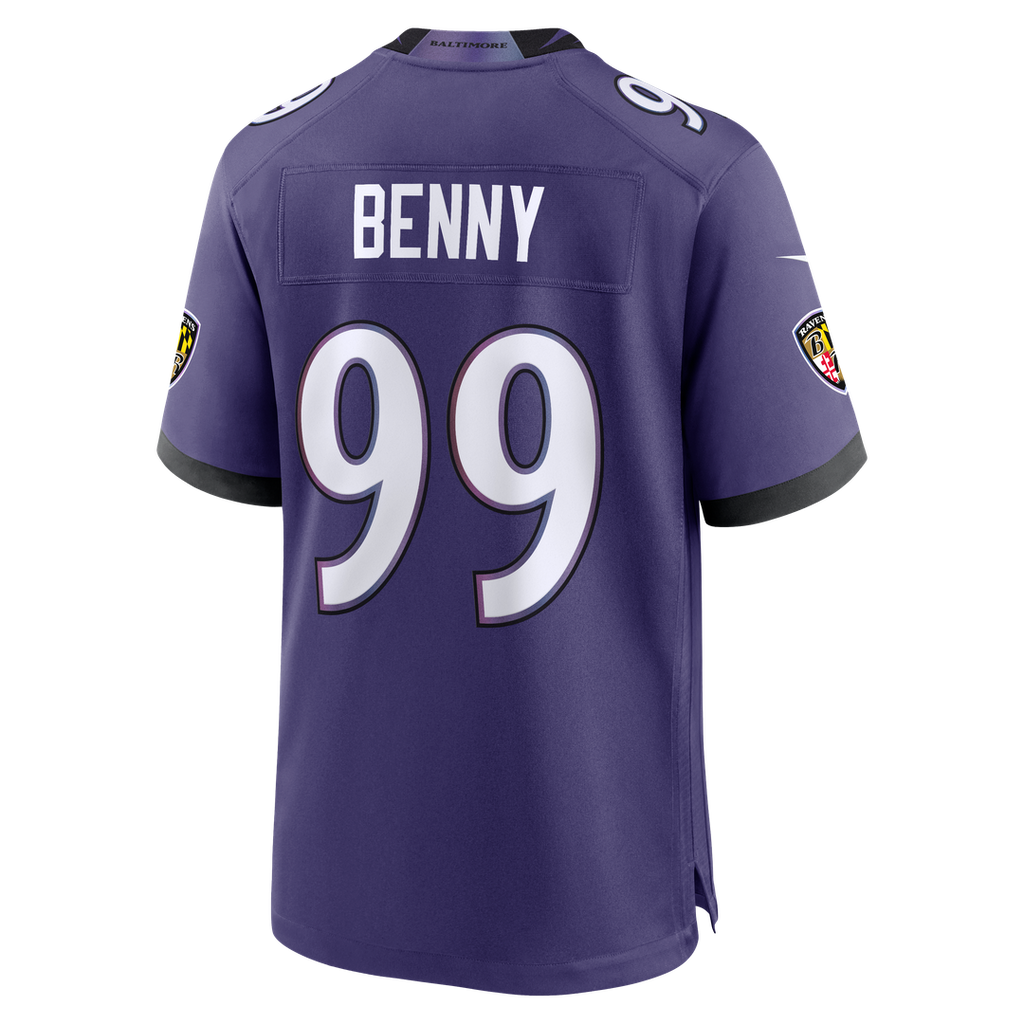 Rayshaun Benny Baltimore Ravens Purple Team Game Jersey