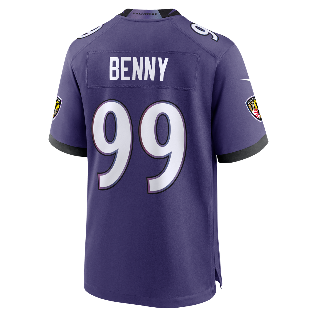 Rayshaun Benny Baltimore Ravens Purple Team Game Jersey