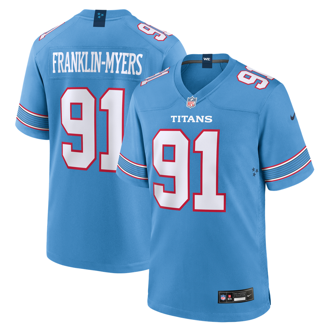 John Franklin-Myers Tennessee Titans Light Blue Team Game Jersey