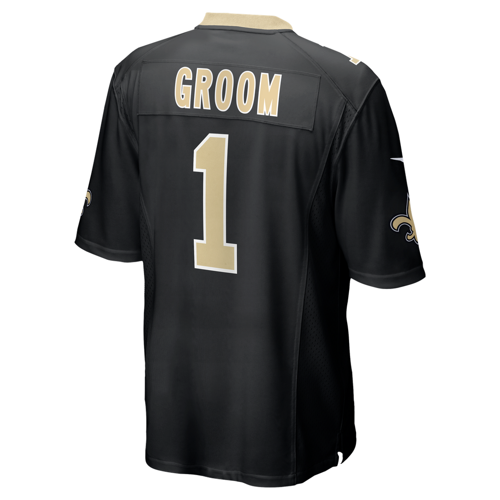 New Orleans Saints Number 1 Groom Black Game Jersey