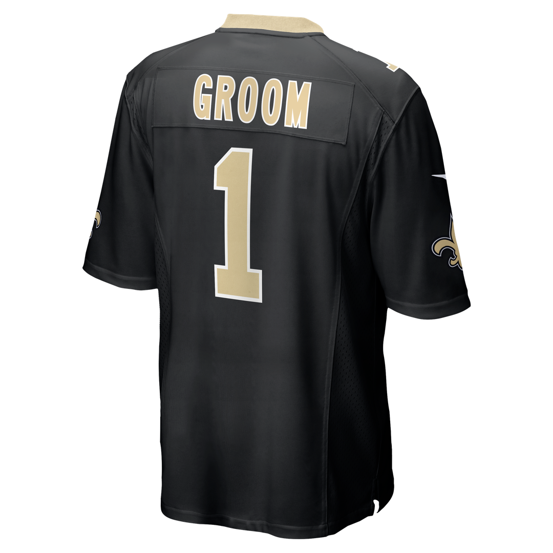 New Orleans Saints Number 1 Groom Black Game Jersey