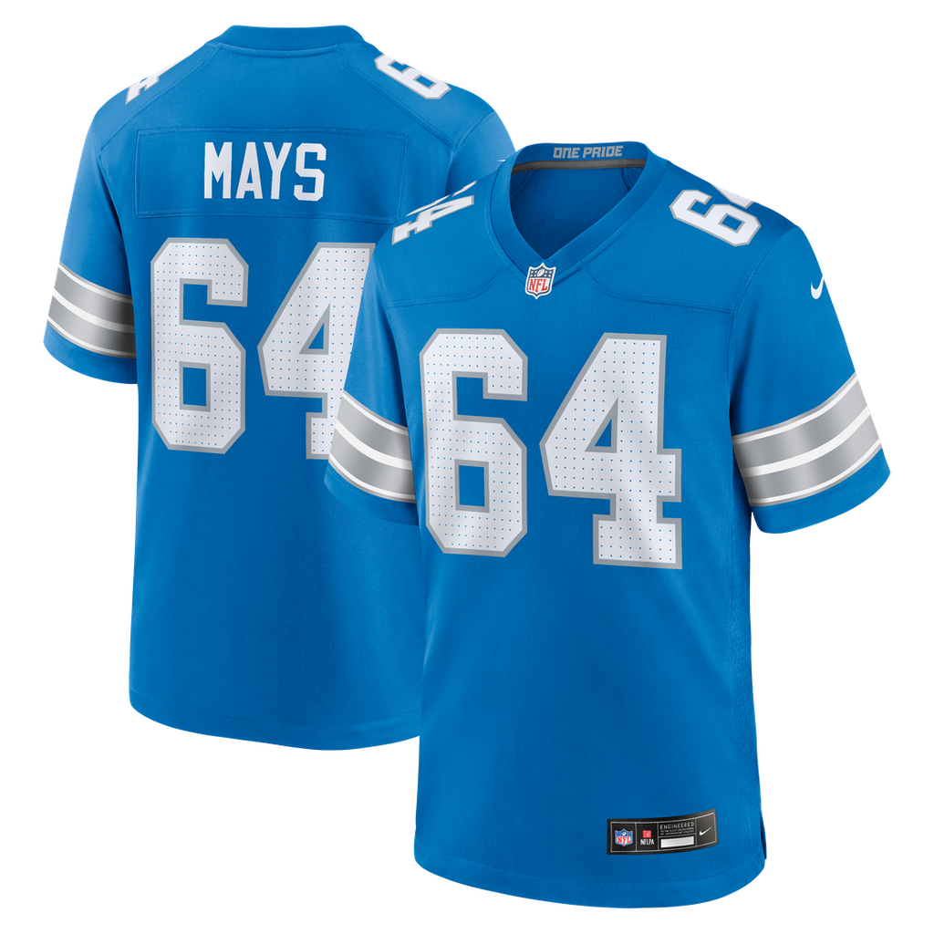 Cade Mays Detroit Lions Blue Team Game Jersey