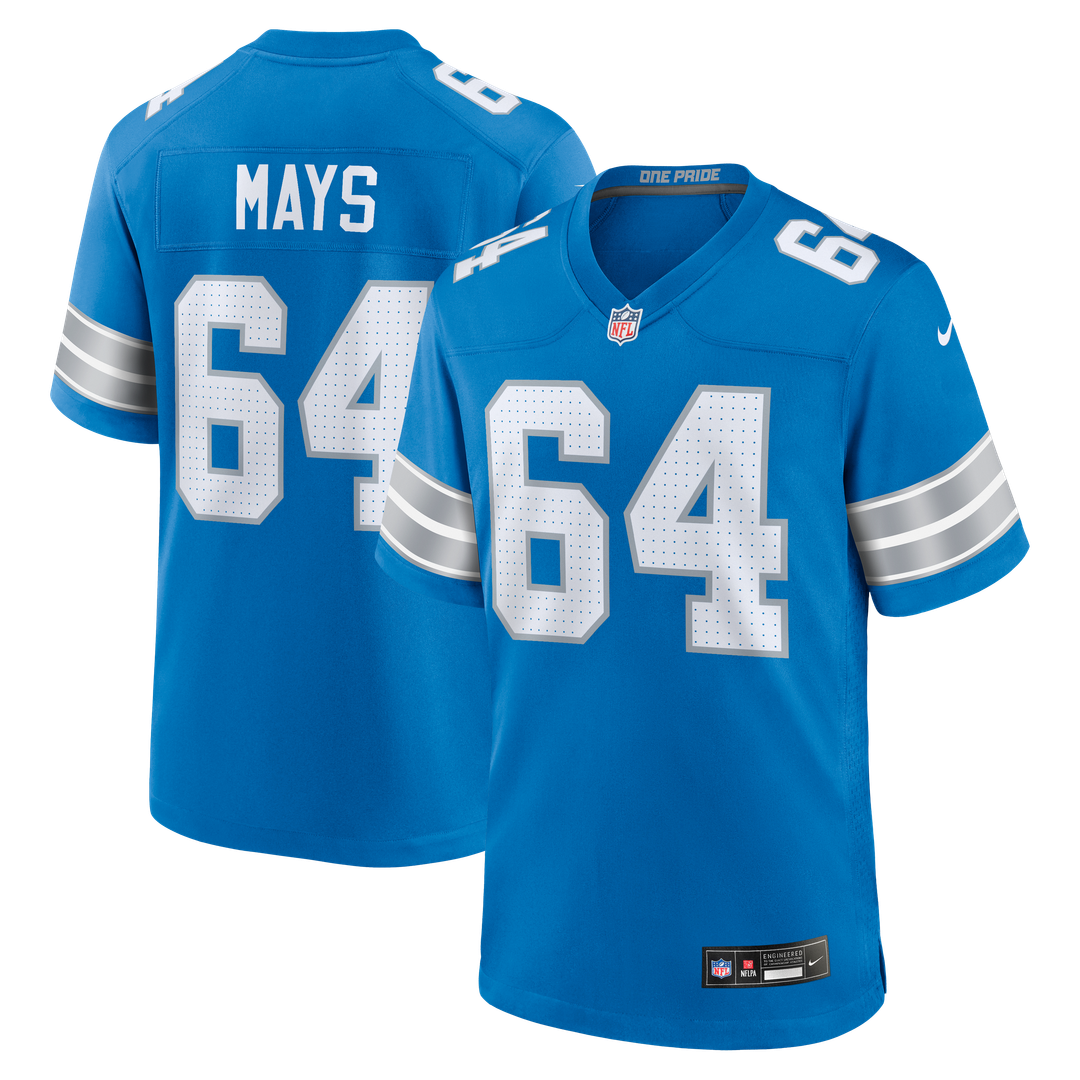 Cade Mays Detroit Lions Blue Team Game Jersey