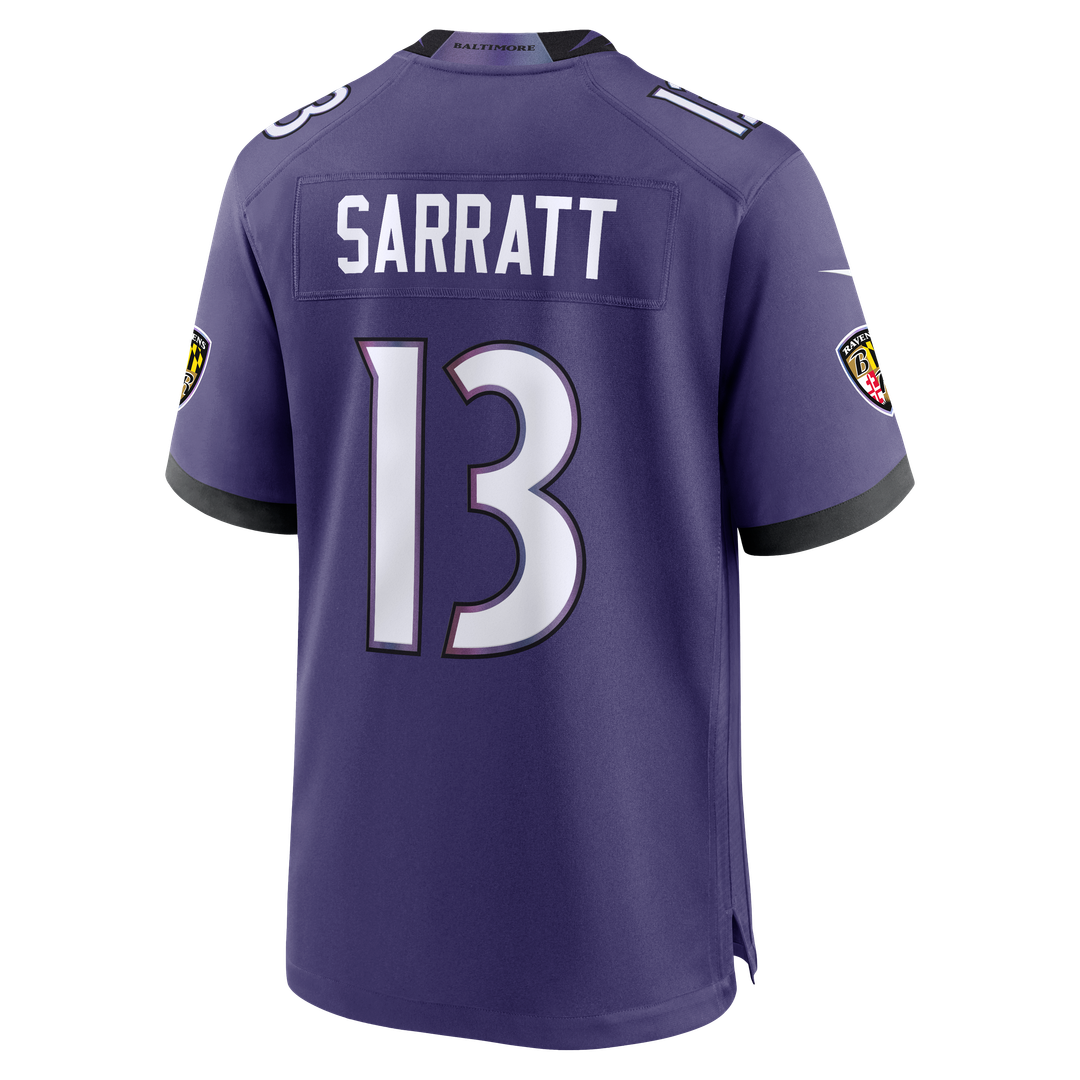 Elijah Sarratt Baltimore Ravens Purple Team Game Jersey
