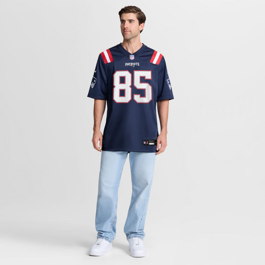 Hunter Henry New England Patriots Navy Team Game Jersey