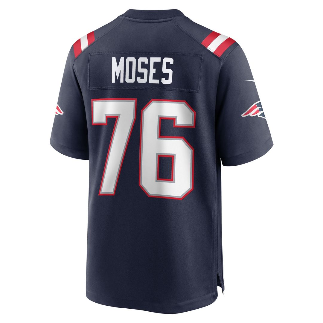 Morgan Moses New England Patriots Navy Team Game Jersey