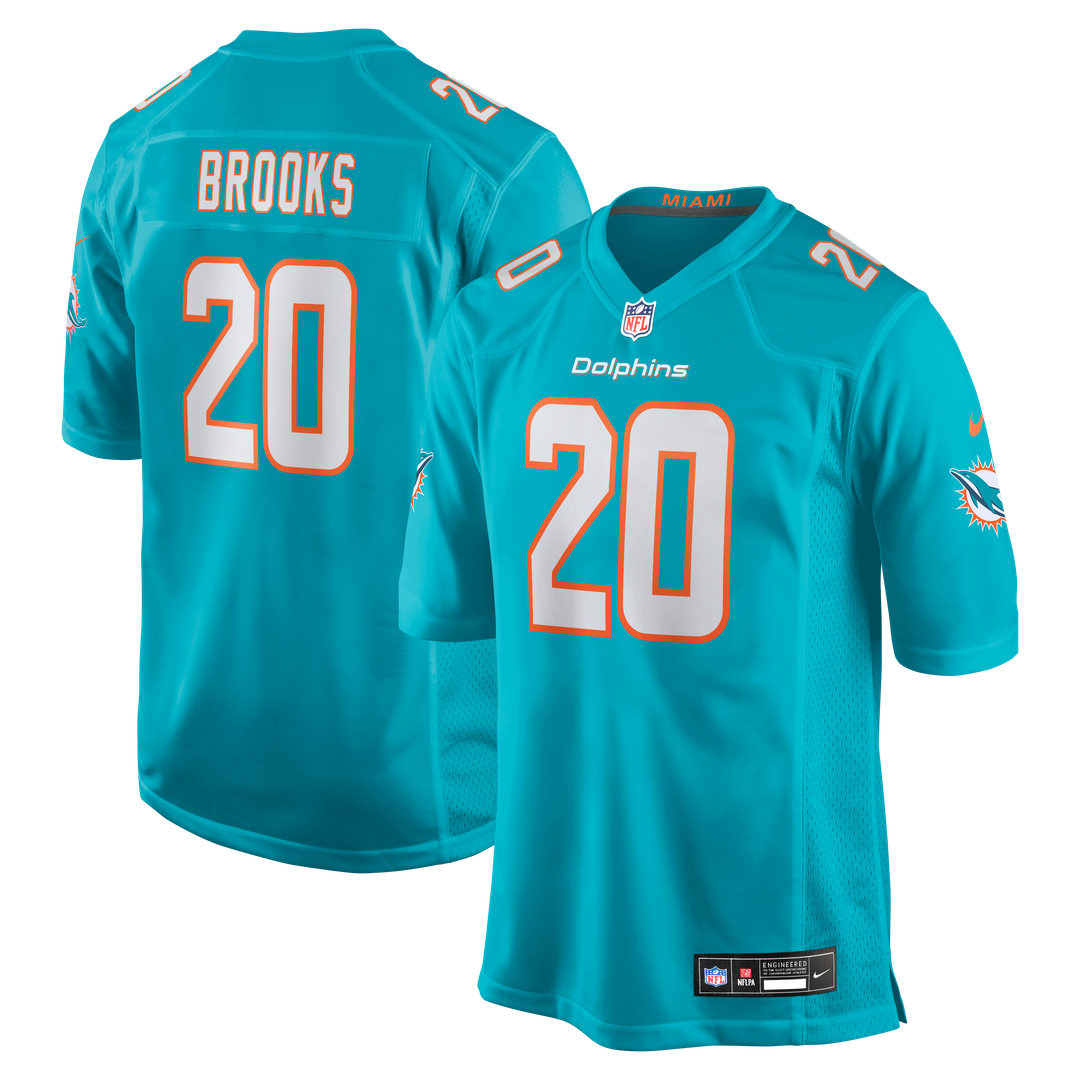 Jordyn Brooks Miami Dolphins Aqua Game Jersey