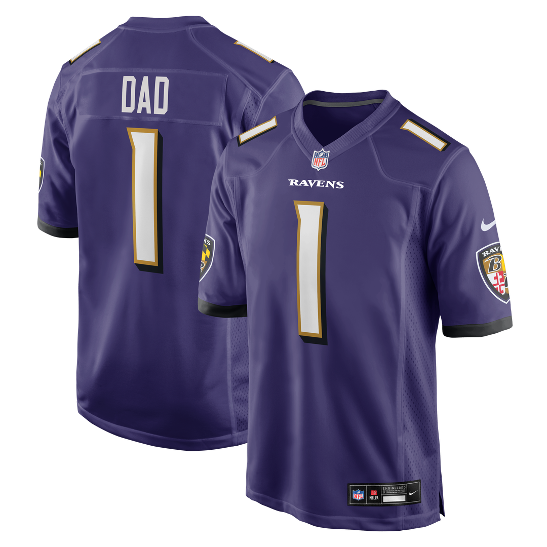 Baltimore Ravens Number 1 Dad Purple Game Jersey