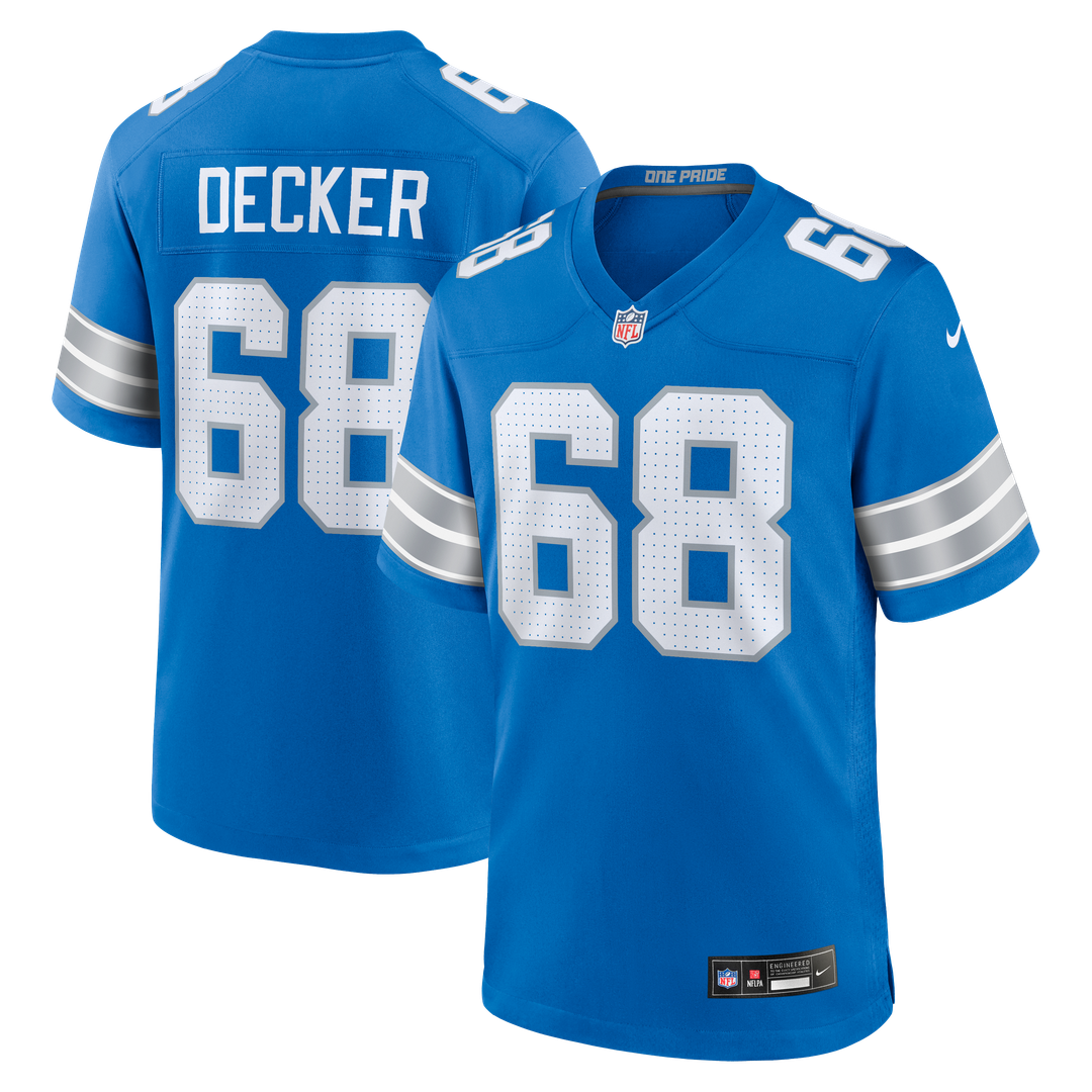 Taylor Decker Detroit Lions Blue Team Game Jersey