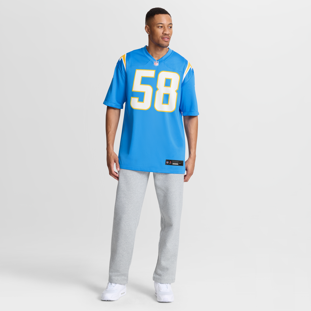 Tae Crowder Los Angeles Chargers Powder Blue Team Game Jersey